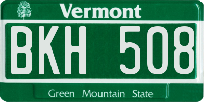 VT license plate BKH508