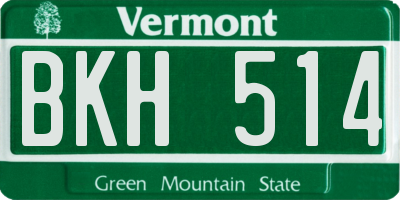 VT license plate BKH514