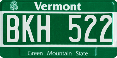 VT license plate BKH522