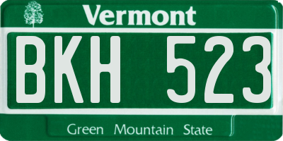 VT license plate BKH523