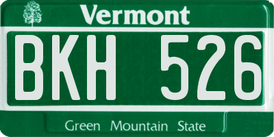 VT license plate BKH526