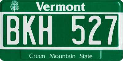 VT license plate BKH527