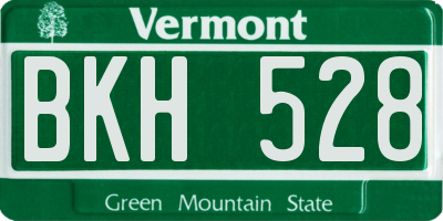 VT license plate BKH528