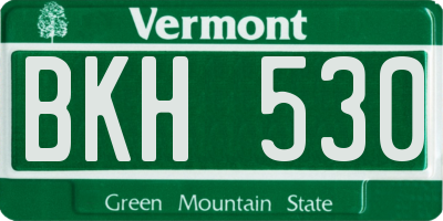 VT license plate BKH530