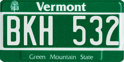 VT license plate BKH532