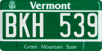 VT license plate BKH539