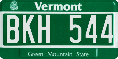 VT license plate BKH544