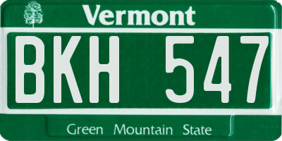 VT license plate BKH547