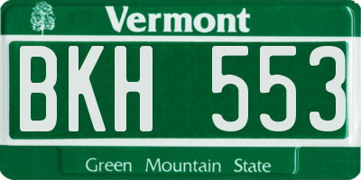 VT license plate BKH553