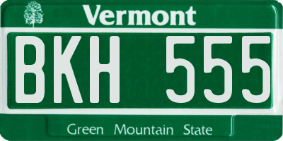 VT license plate BKH555