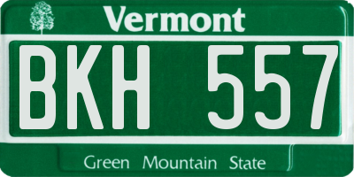 VT license plate BKH557