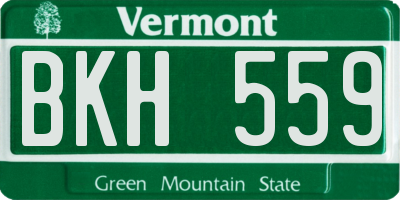 VT license plate BKH559