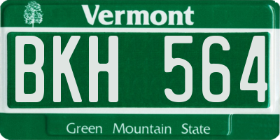 VT license plate BKH564