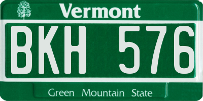 VT license plate BKH576