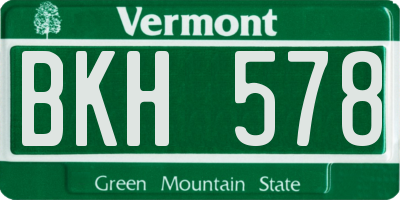 VT license plate BKH578
