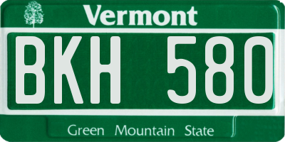 VT license plate BKH580