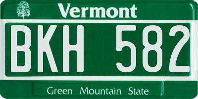 VT license plate BKH582