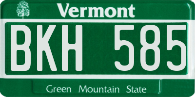 VT license plate BKH585