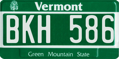 VT license plate BKH586
