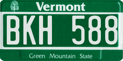 VT license plate BKH588