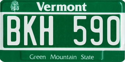 VT license plate BKH590