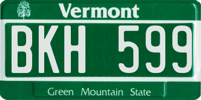 VT license plate BKH599
