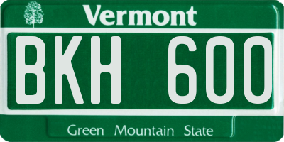 VT license plate BKH600