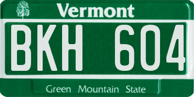 VT license plate BKH604
