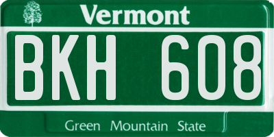 VT license plate BKH608