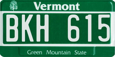 VT license plate BKH615