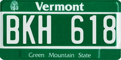 VT license plate BKH618