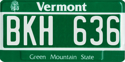 VT license plate BKH636