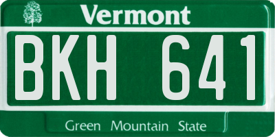 VT license plate BKH641