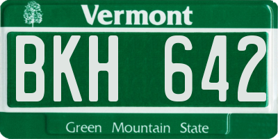 VT license plate BKH642
