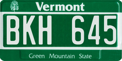 VT license plate BKH645