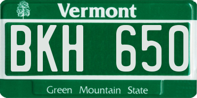 VT license plate BKH650