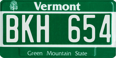 VT license plate BKH654