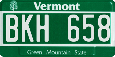 VT license plate BKH658