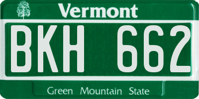 VT license plate BKH662