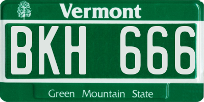VT license plate BKH666