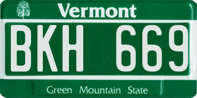 VT license plate BKH669