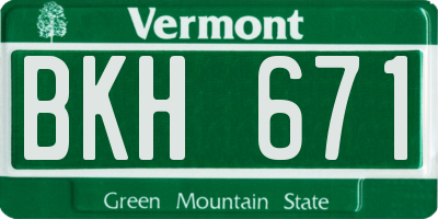 VT license plate BKH671