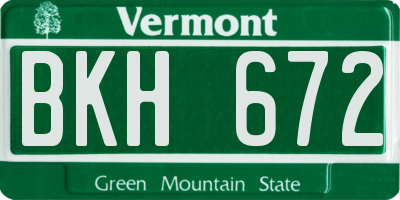 VT license plate BKH672