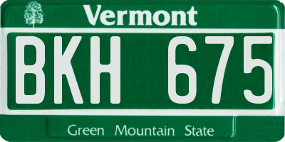 VT license plate BKH675