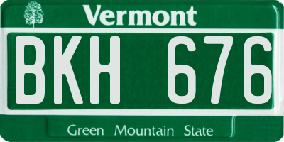 VT license plate BKH676