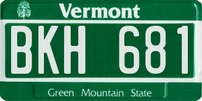 VT license plate BKH681