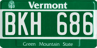 VT license plate BKH686