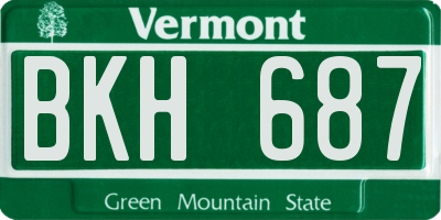 VT license plate BKH687
