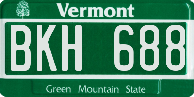 VT license plate BKH688