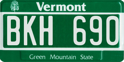 VT license plate BKH690